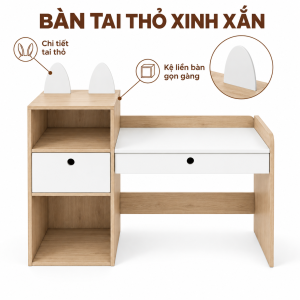 Kệ liền bàn, có đôi tai thỏ trên nóc