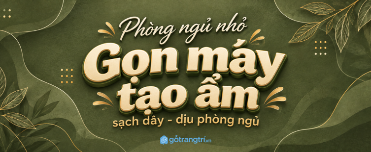Kệ máy tạo ẩm phòng ngủ nhỏ: gọn thiết bị, sạch dây và dễ chăm không khí