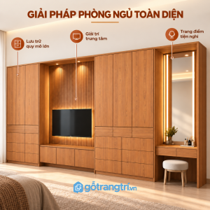 Kệ tivi và nhiều ngăn kéo tăng công năng lưu trữ