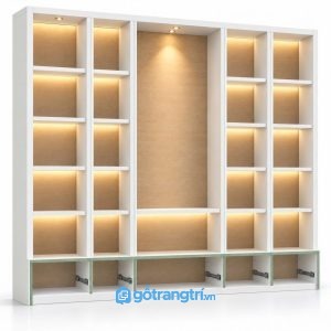 Kệ tủ trang trí phòng khách có đèn LED hiện đại GHS-1022 - hình ảnh thực tế 1