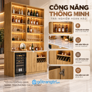 Kết hợp khoang bảo quản và ngăn để chai nằm