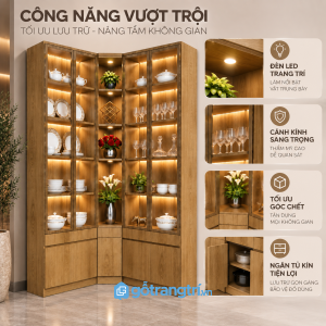 Kết hợp trưng bày và lưu trữ trong cùng một hệ tủ