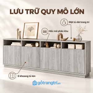 Khoang kín kết hợp hàng kệ mở tiện sử dụng