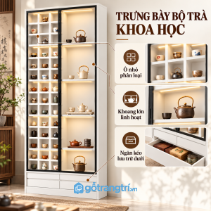 Không gian trưng bày riêng cho ấm trà và đồ gốm sứ