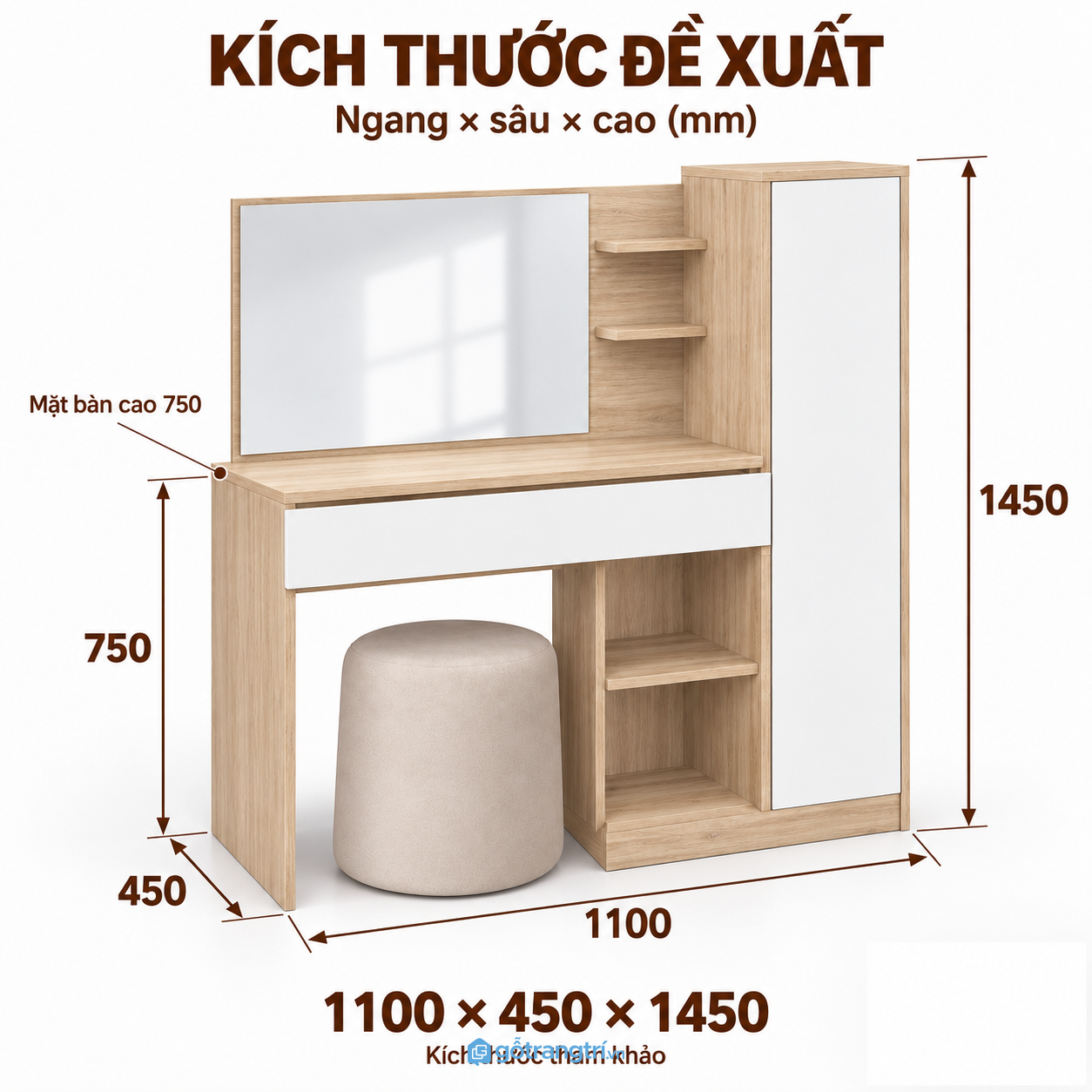 Chọn kích thước vừa với góc phòng