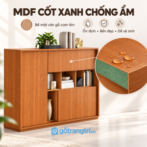 Màu gỗ ấm và vân gỗ dễ phối nội thất