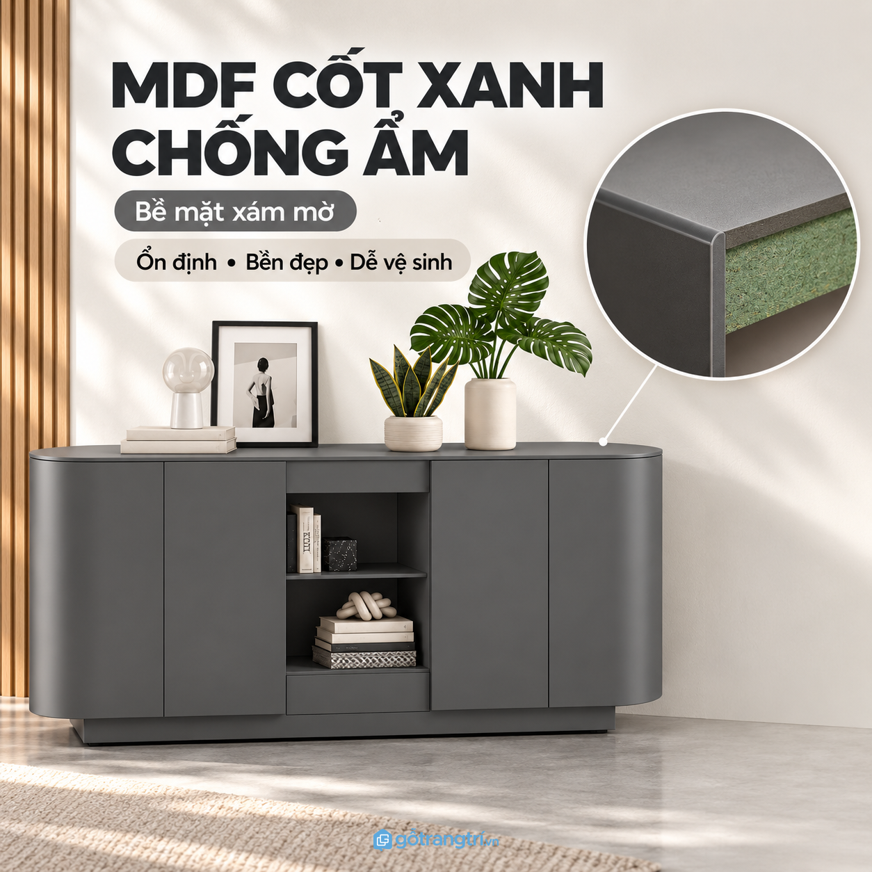 Màu xám trung tính, dễ phối nội thất Màu xám trung tính, dễ phối nội thất