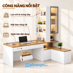 Nhiều không gian để sách, tài liệu và đồ dùng