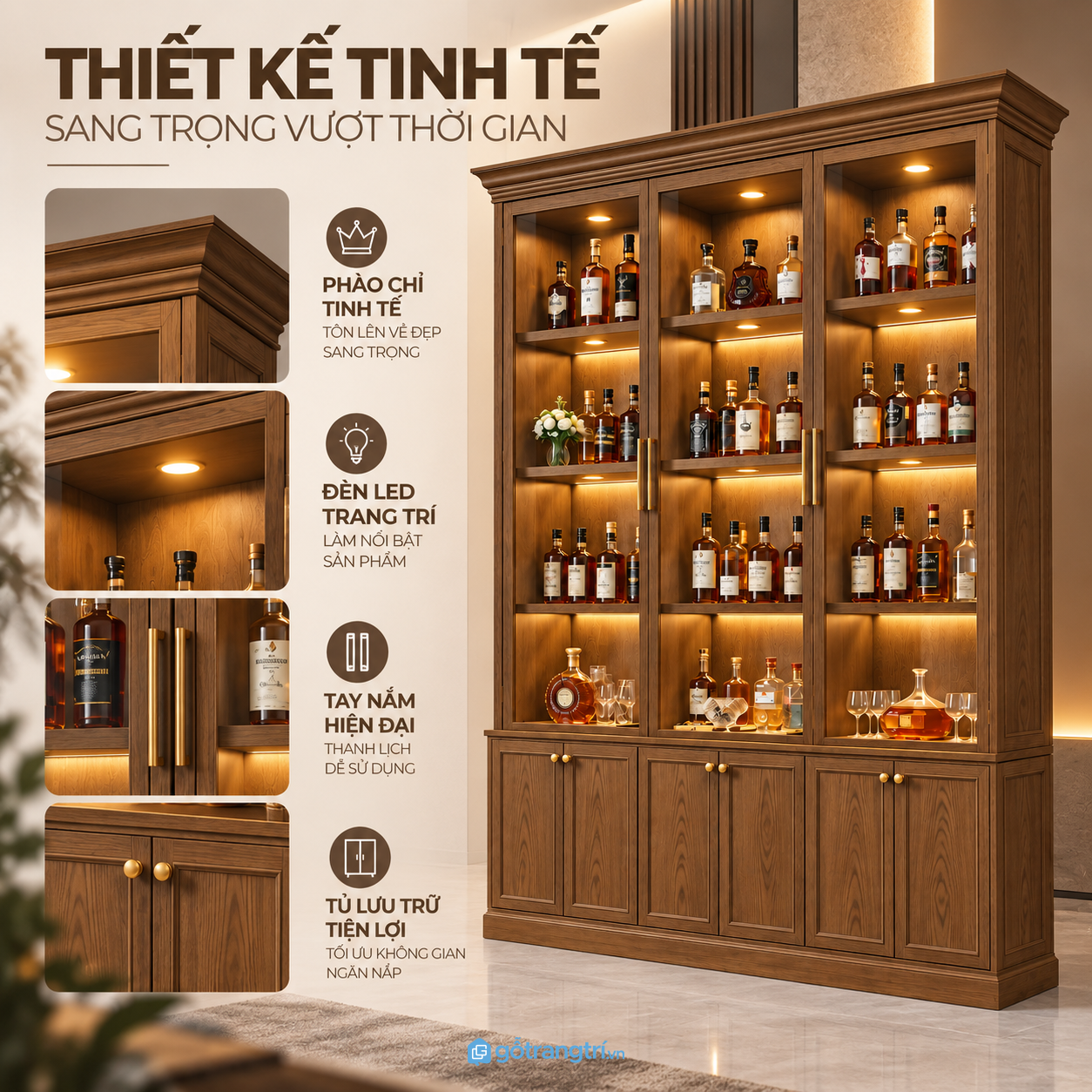 Nhiều tầng trưng bày, kết hợp không gian lưu trữ kín