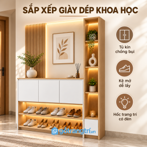 Phân chia khu vực cất giày và trưng bày tiện lợi