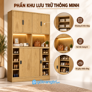 Phân chia nhiều ngăn, thuận tiện lưu trữ giày dép