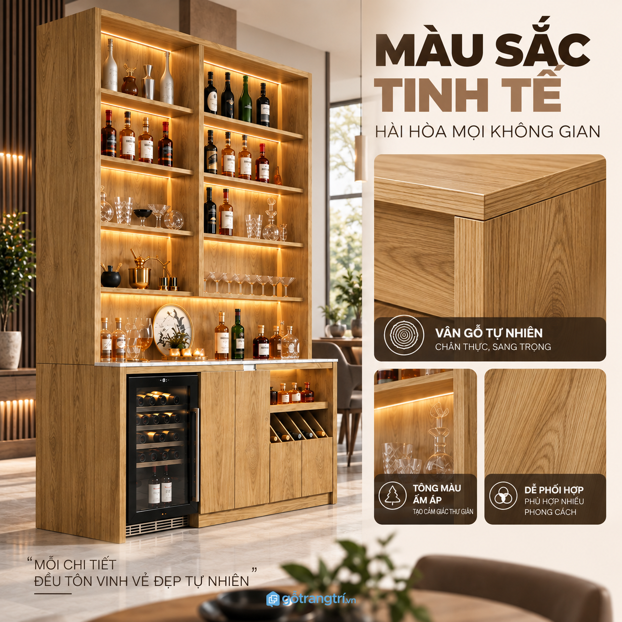 Phù hợp phòng khách và khu vực bàn ăn