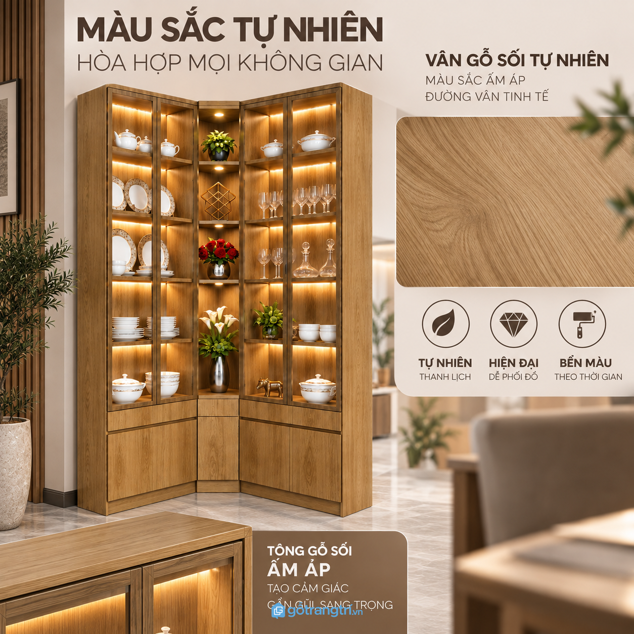 Phù hợp phòng khách và những góc tường cần tận dụng