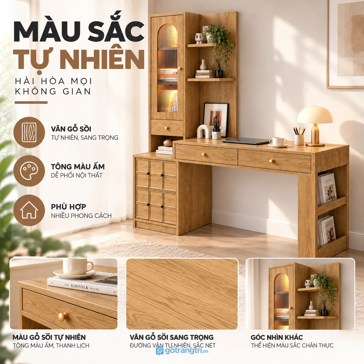 Phù hợp phòng làm việc tại nhà và phòng ngủ