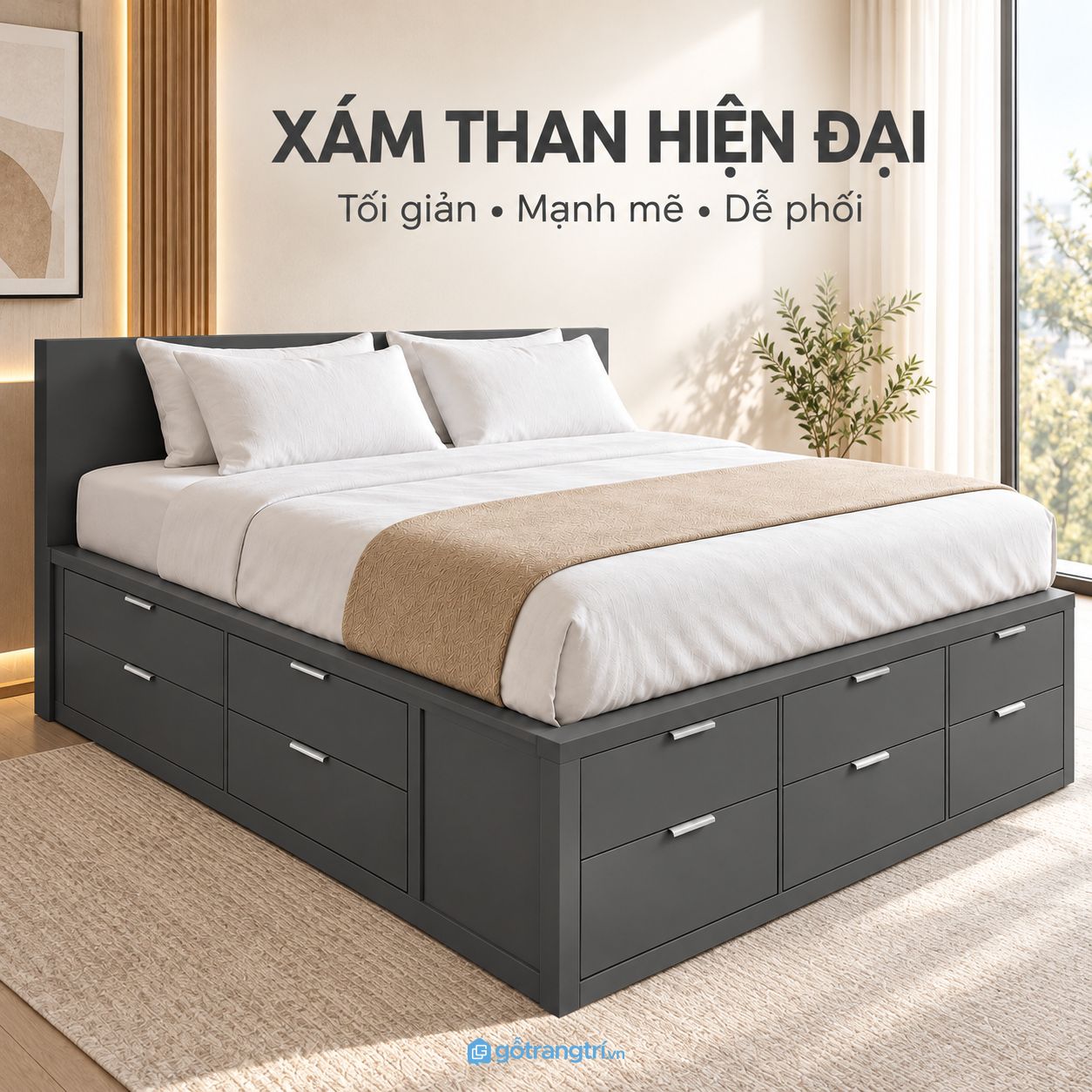 Phù hợp phòng ngủ chung cư và nhiều phong cách nội thất