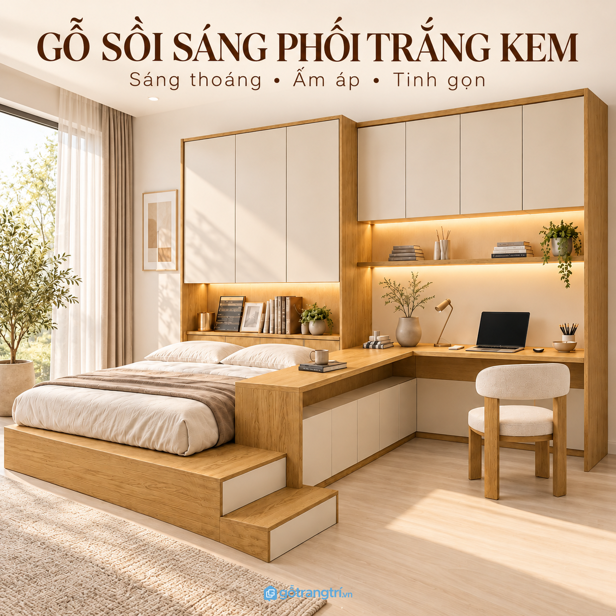 Phù hợp với phòng ngủ hiện đại và căn hộ cần tiết kiệm diện tích