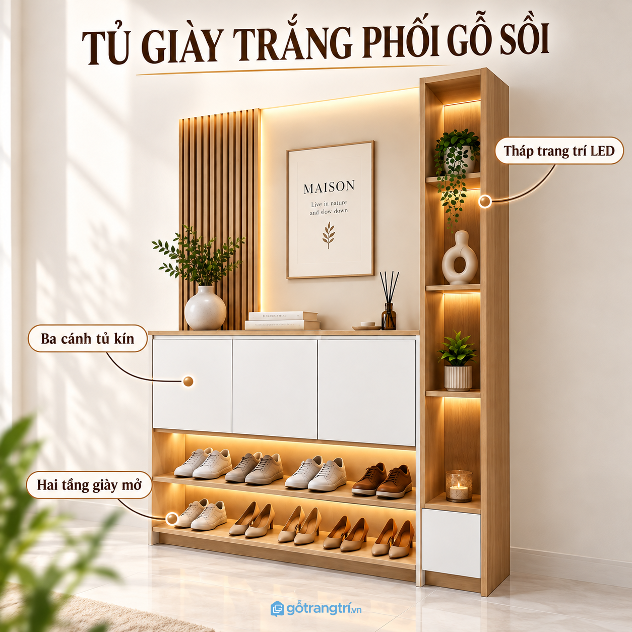 Phù hợp với sảnh vào căn hộ và nhà phố hiện đại