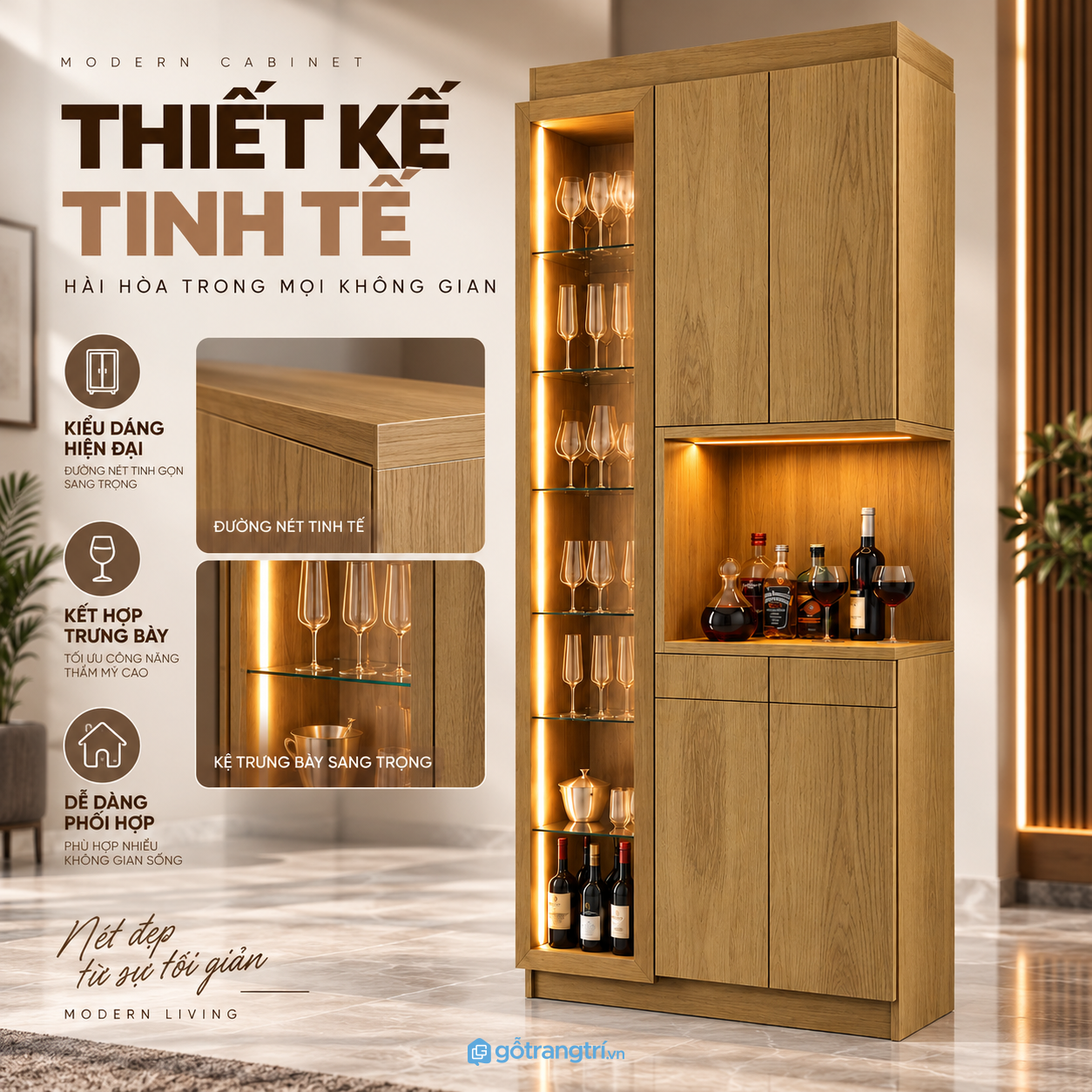 Thiết kế cao gọn, tận dụng tốt diện tích theo chiều đứng Thiết kế cao gọn, tận dụng tốt diện tích theo chiều đứng