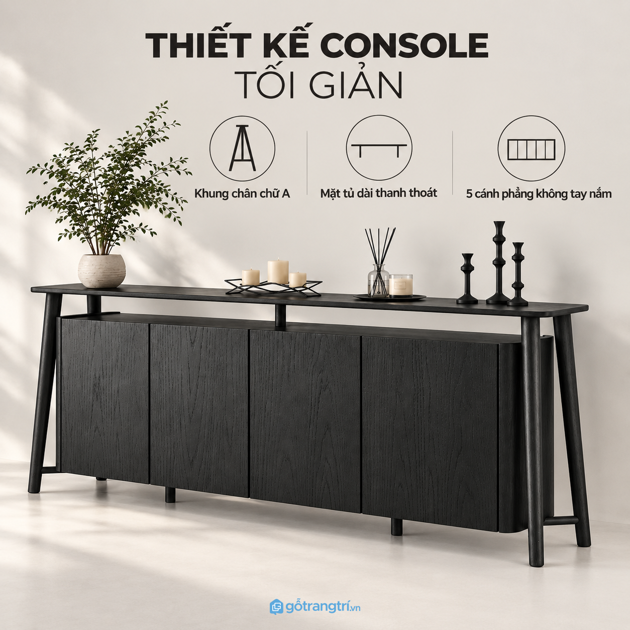 Thiết kế console dáng dài hiện đại, gọn mắt Thiết kế console dáng dài hiện đại, gọn mắt