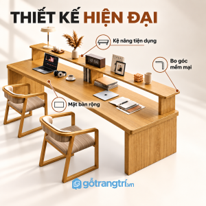 Thiết kế hiện đại, màu gỗ nâu tạo điểm nhấn