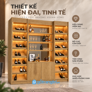 Thiết kế hiện đại, nổi bật với hệ kệ nhiều tầng