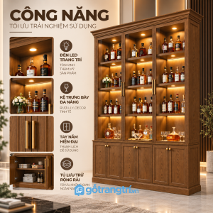Thiết kế hiện đại, nổi bật với khung đen và kính trong