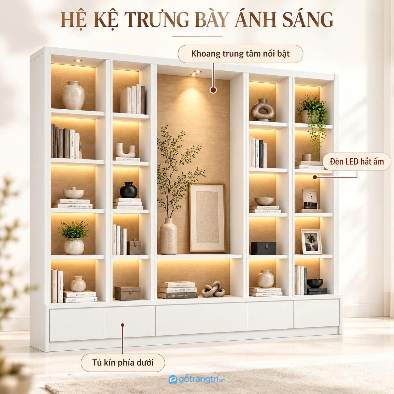 Thiết kế hiện đại, tạo điểm nhấn cho mảng tường