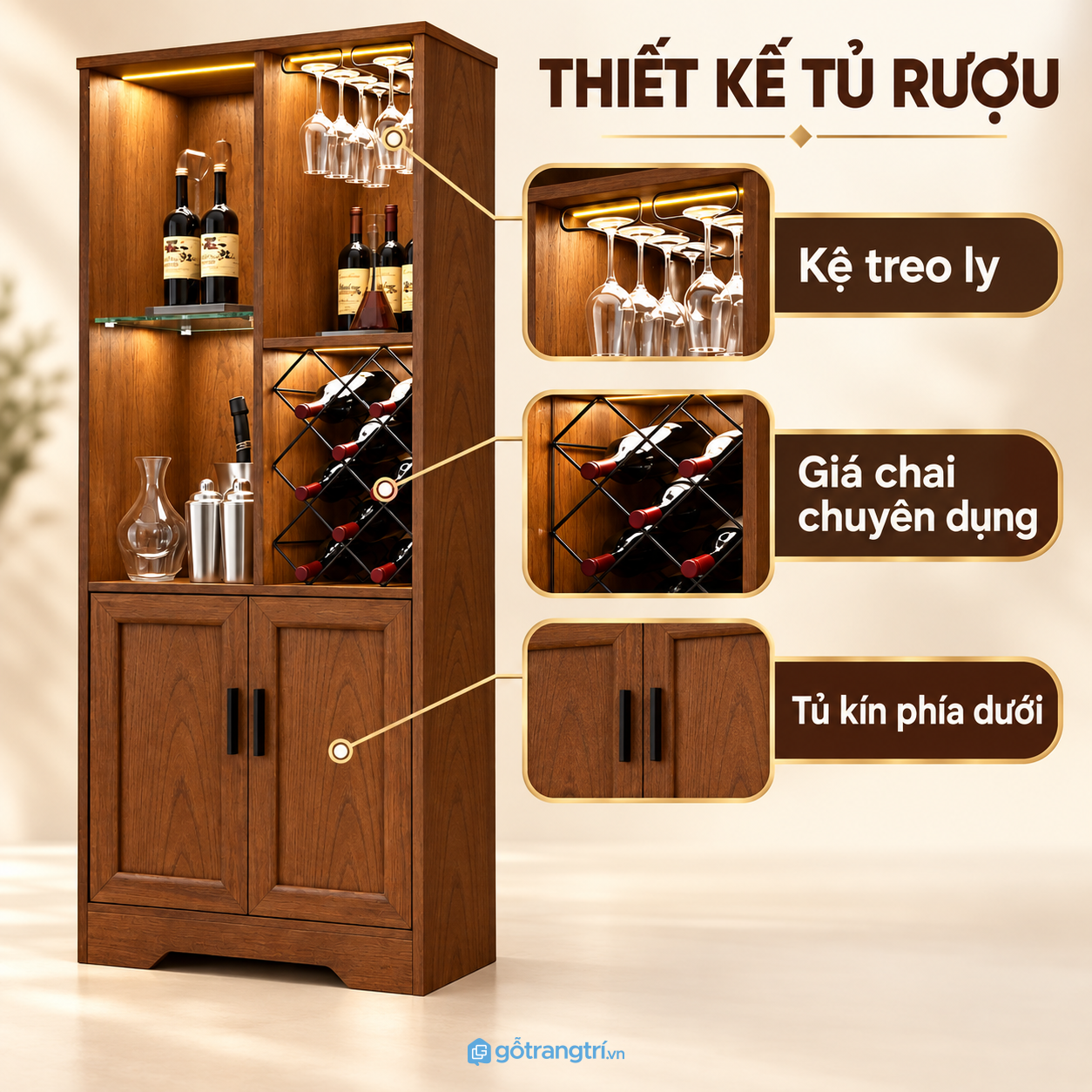 Thiết kế hiện đại, thiên về trưng bày