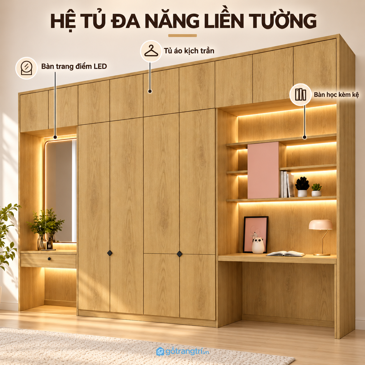 Thiết kế hiện đại với gam màu gỗ sáng dễ sử dụng Thiết kế hiện đại với gam màu gỗ sáng dễ sử dụng