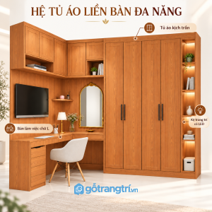 Thiết kế hiện đại với màu xám vân gỗ nhẹ