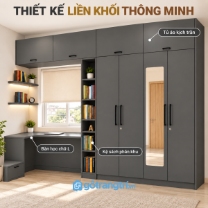 Thiết kế kịch trần hiện đại, tận dụng chiều cao phòng