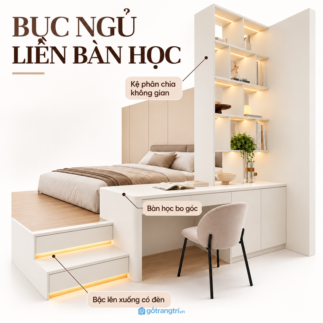 Thiết kế liền khối hiện đại, tận dụng diện tích