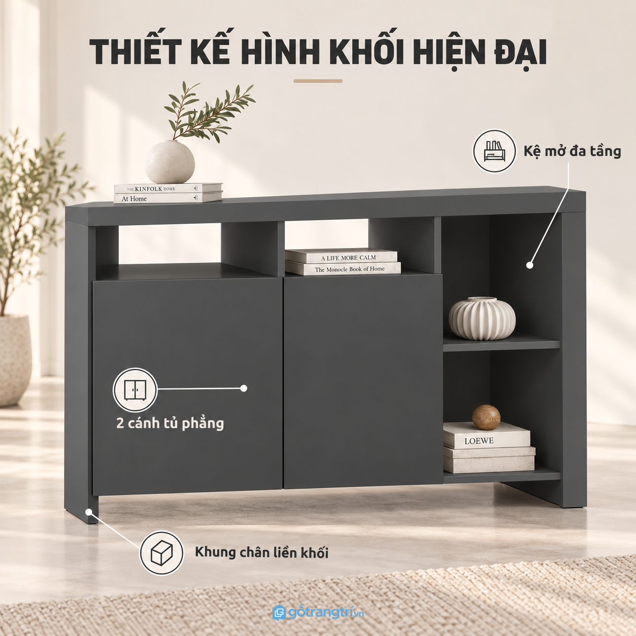 Thiết kế tối giản với cách chia khoang rõ ràng Thiết kế tối giản với cách chia khoang rõ ràng