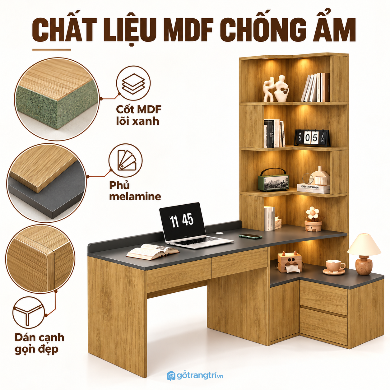 Tích hợp bàn, kệ và tủ trong một hệ thống Tích hợp bàn, kệ và tủ trong một hệ thống