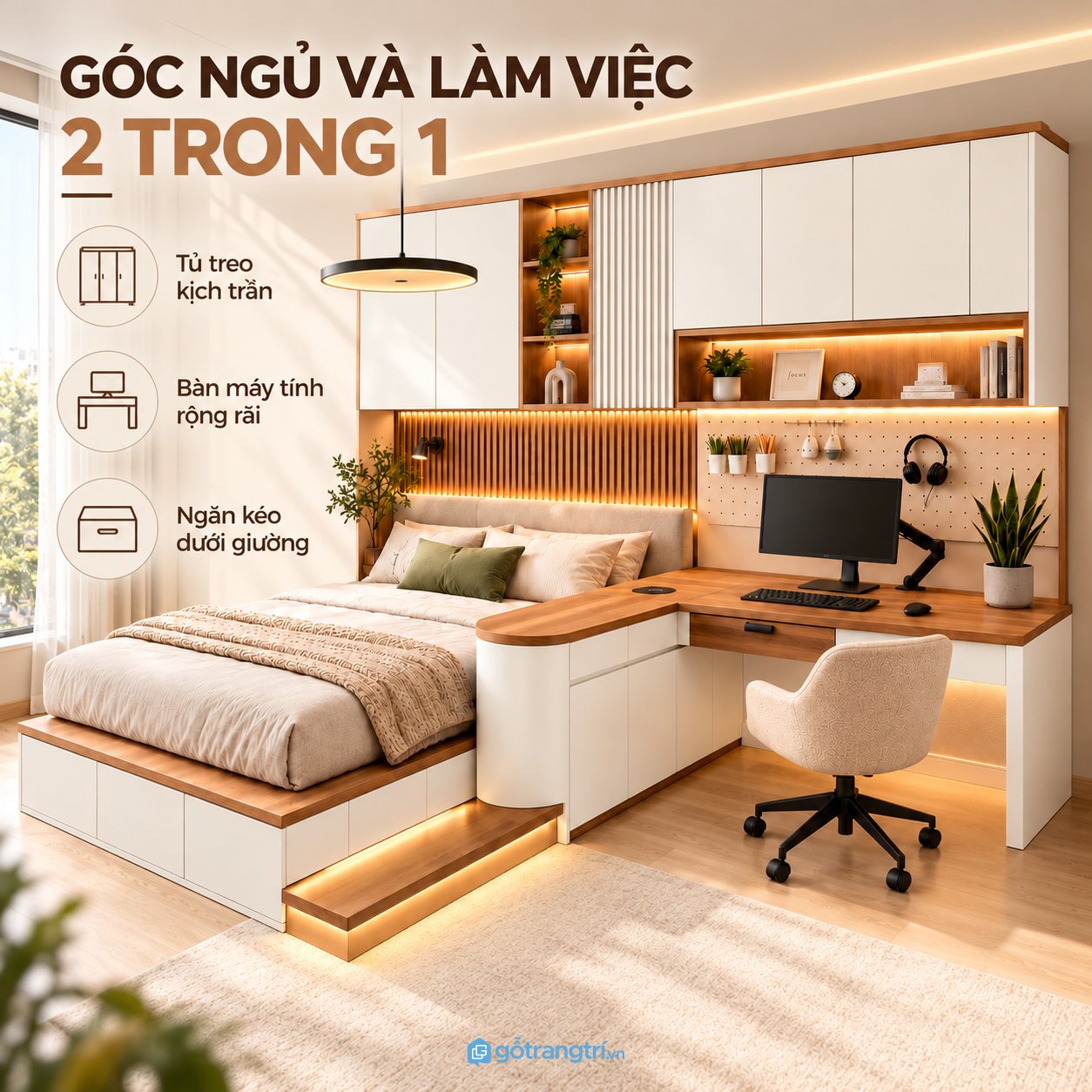 Tích hợp nhiều công năng, tăng diện tích sử dụng Tích hợp nhiều công năng, tăng diện tích sử dụng