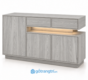 Tủ buffet phòng khách màu trắng có đèn LED hiện đại GHS-5144 - 140x40x90cm - Màu gỗ 413 - GHS-5144f