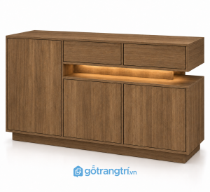 Tủ buffet phòng khách màu trắng có đèn LED hiện đại GHS-5144 - 140x40x90cm - Màu gỗ óc chó - GHS-5144d