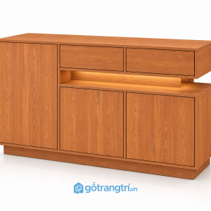 Tủ buffet phòng khách màu trắng có đèn LED hiện đại GHS-5144 - 140x40x90cm - Màu gỗ xoan đào - GHS-5144a