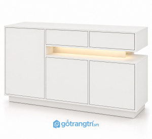 Tủ buffet phòng khách màu trắng có đèn LED hiện đại GHS-5144 - 140x40x90cm - Màu trắng - GHS-5144b