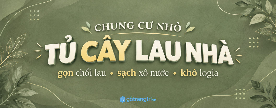Tủ cây lau nhà cho chung cư nhỏ: gọn chổi lau, sạch xô nước và khô logia