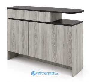 Tủ Console Gỗ Nâu Mặt Đen Thiết Kế Lệch Tầng Hiện Đại H2: GHS-4069 - 1500x400x950mm - Màu gỗ 413 - GHS-4069b