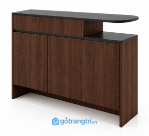 Tủ Console Gỗ Nâu Mặt Đen Thiết Kế Lệch Tầng Hiện Đại H2: GHS-4069 - 1500x400x950mm - Màu gỗ 613 - GHS-4069c