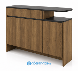Tủ Console Gỗ Nâu Mặt Đen Thiết Kế Lệch Tầng Hiện Đại H2: GHS-4069 - 1500x400x950mm - Màu gỗ óc chó - GHS-4069d