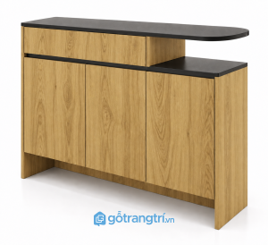Tủ Console Gỗ Nâu Mặt Đen Thiết Kế Lệch Tầng Hiện Đại H2: GHS-4069 - 1500x400x950mm - Màu gỗ sồi - GHS-4069e