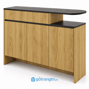 Tủ Console Gỗ Nâu Mặt Đen Thiết Kế Lệch Tầng Hiện Đại H2: GHS-4069 - 1500x400x950mm - Màu gỗ sồi - GHS-4069e