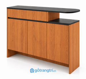 Tủ Console Gỗ Nâu Mặt Đen Thiết Kế Lệch Tầng Hiện Đại H2: GHS-4069 - 1500x400x950mm - Màu gỗ xoan đào - GHS-4069f
