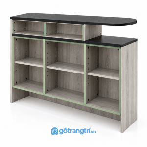 Tủ Console Gỗ Nâu Mặt Đen Thiết Kế Lệch Tầng Hiện Đại H2: GHS-4069 - hình ảnh thực tế 1