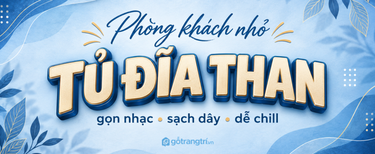 Tủ đĩa than phòng khách nhỏ: gọn nhạc, sạch dây và dễ chill cuối tuần