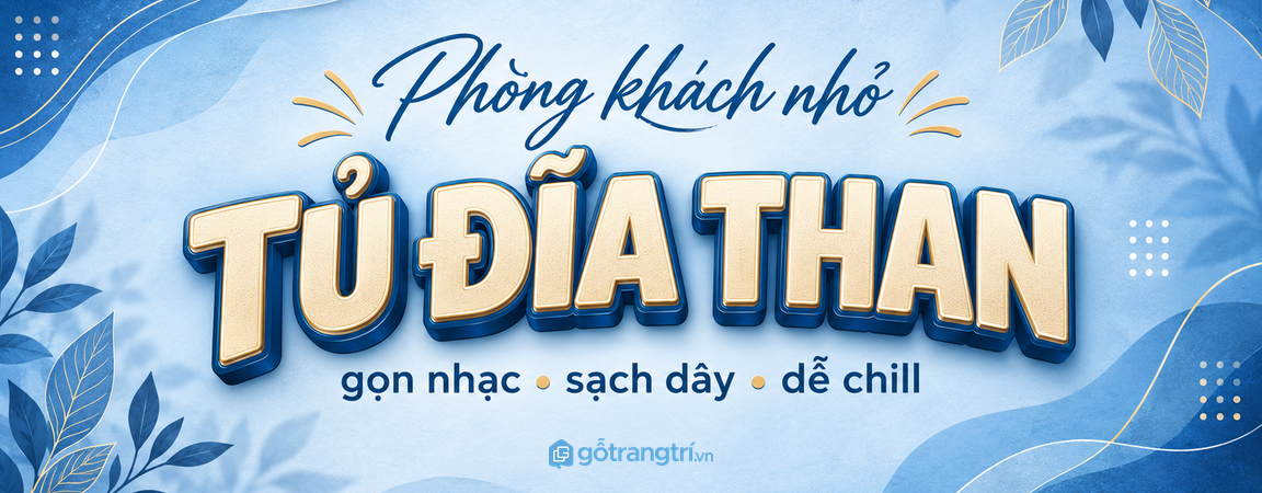 Tủ đĩa than phòng khách nhỏ: gọn nhạc, sạch dây và dễ chill cuối tuần