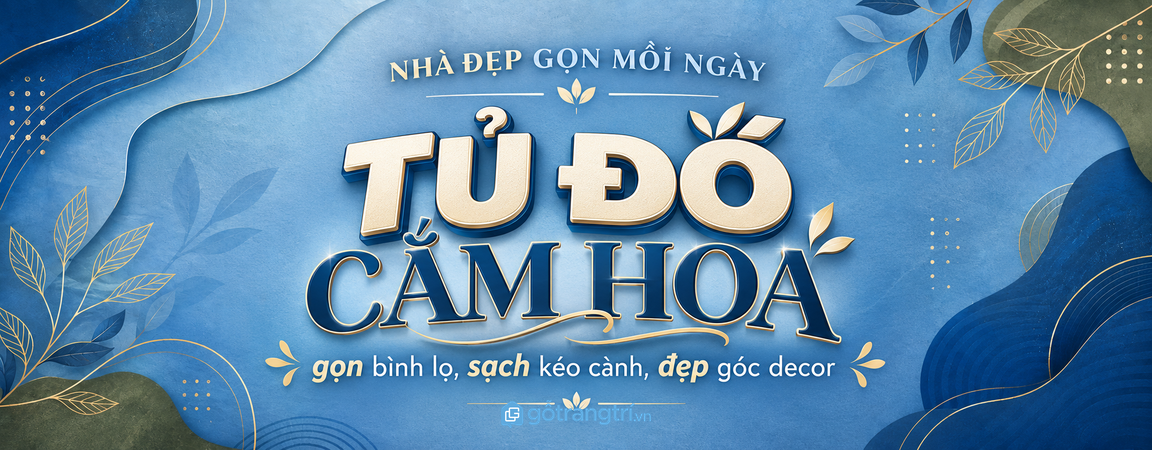 Tủ đồ cắm hoa cho nhà đẹp: gọn bình lọ, sạch kéo cành và đẹp góc decor
